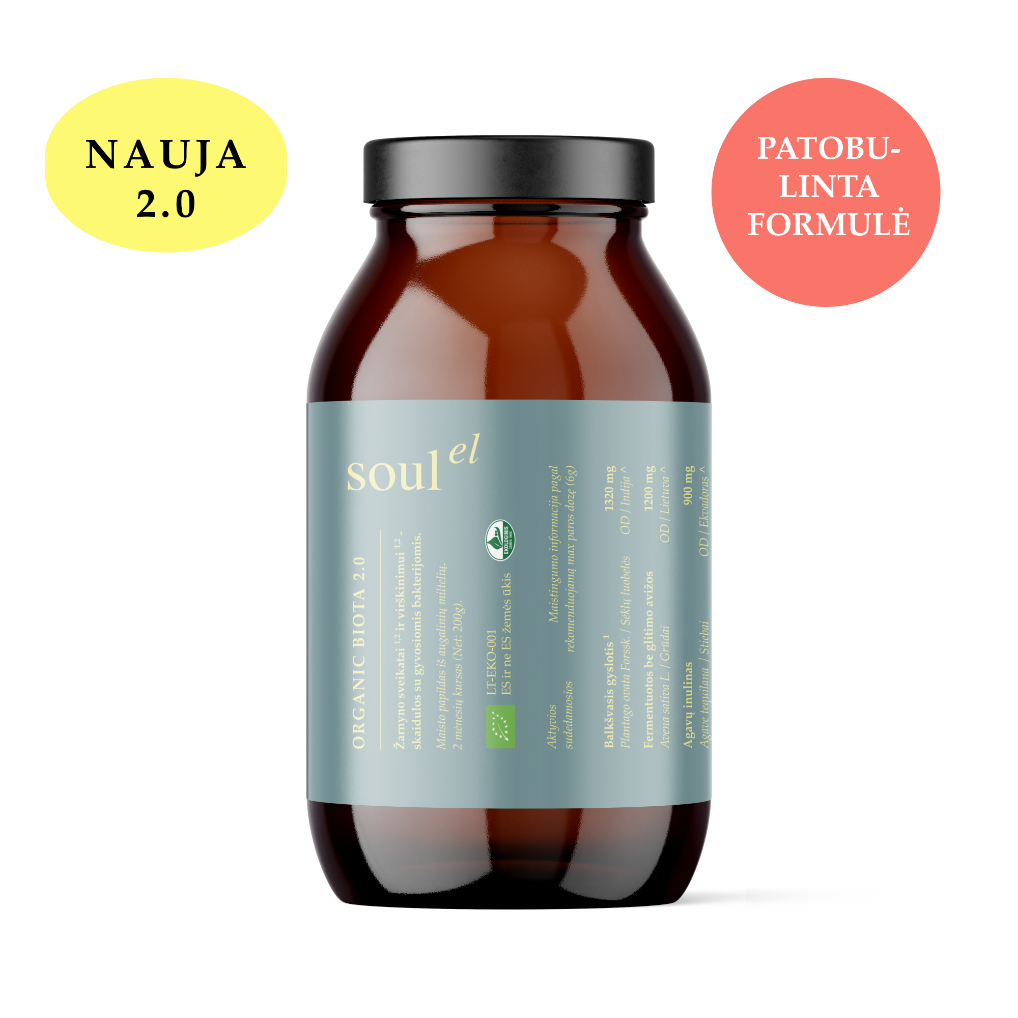 SOULEL Organic BIOTA 2.0 ekologiškas mišinys žarnynui – nauja patobulinta formulė